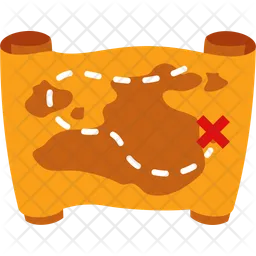 Pirate Map Treasure  Icon