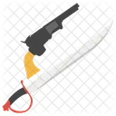 Pirate Weapon Gun And Sword Armament Icon