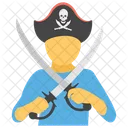 Pirate With Sword Pirate Crossed War Weapon Icon