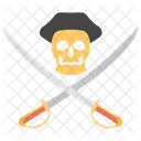 Piraten Totenkopf Mit Schwert Gekreuzte Pirat Symbol