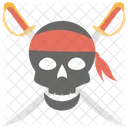 Piratenschadel Totenkopf Mit Schwert Gekreuzter Pirat Symbol