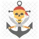 Piratenschadel Totenkopf Mit Schwert Gekreuzter Pirat Symbol