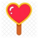 Paleta en forma de corazón  Icono