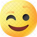 Piscadela Emoji Rosto Ícone