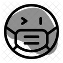 Piscadela Do Olho Direito Emoji Com Mascara Facial Emoji Ícone