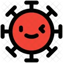 Piscadela De Olho Esquerdo Emoji De Coronavirus Coronavirus Ícone