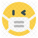 Piscadela De Olho Esquerdo Emoji Com Mascara Facial Emoji Ícone