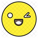 Piscadela Emoji Emoticon Smiley Ícone