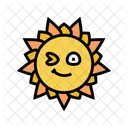 Piscando Fofo Sol Ícone