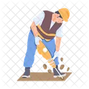 Trabajador De La Construccion Piso De Perforacion Perforacion Laboral Icono