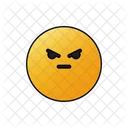 Pissed Off Face With Flat Mouth  アイコン