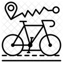 Itineraire Cyclable Emplacement Du Velo Navigation Sur Litineraire Icône