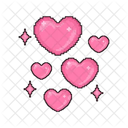 Pixel hearts  Icon