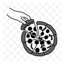 Black Monochrome Pizza Illustration Pizza Food Icon