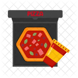 Pizza and soda  Icon