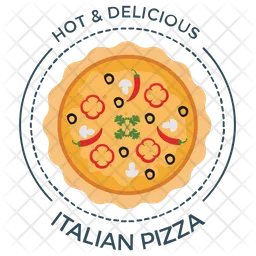 Pizza Badge Logo Icon