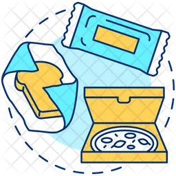 Pizza boxes and wrappers  Icon