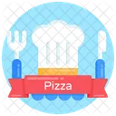 Restaurant Banner Pizza Chef Chef Hat Icon