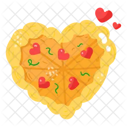 Pizza de corazon  Icono