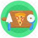 Pizza Rolling Pizza Cutting Pizza Serving Icon