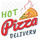 뜨거운 피자 피자 로고 피자 레스토랑 아이콘