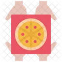 Pizza Box Hand Icon