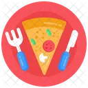 Italienisches Essen Junk Food Pizza Im Restaurant Symbol