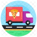 Lieferwagen Pizzalieferung Lieferwagen Symbol