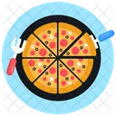 Italienisches Essen Junk Food Pizza Servieren Symbol