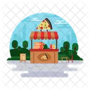Pizza Stall Food Booth Pizza Shop Icon