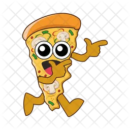 Pizza slice character  Icon
