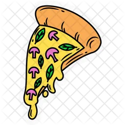 Pizza slice sticker  Icon