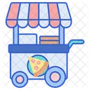 Pizza Stall Pizza Cart Pizza Store Icon