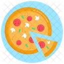 Italienisches Essen Junkfood Pizza Symbol