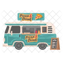 Pizza Van Car  Icon