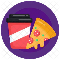 Pizza with Drink  Icon