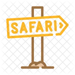 Placa de direção do safari  Ícone