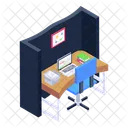 Place Of Work Office Desk Office Table Icon