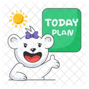 Plan De Hoy Agenda De Hoy Personaje De Oso Icono