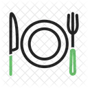 Assiette Fourchette Couteau Icône