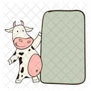 Panneau A Cote De La Vache Education Etude Icône