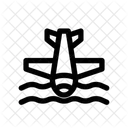 Plane Crash Ocean Icon