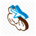 Plane Flies In Clouds  Icon