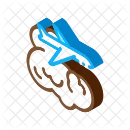 Plane Flies In Clouds  Icon