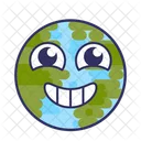 Smiley Earth Happy Earth Emoticon Icon