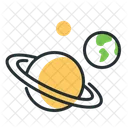 Planets Space Saturn Icon