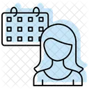 Icono De Linea Fina Con Sombra De Color Para Planificador De Reuniones Icono