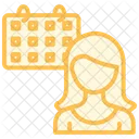 Icono De Linea De Duotono Para Planificador De Reuniones Icon