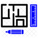 Plano de arquitetura residencial  Ícone