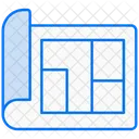 Plano De Planta Blueprint Arquitectura Icono